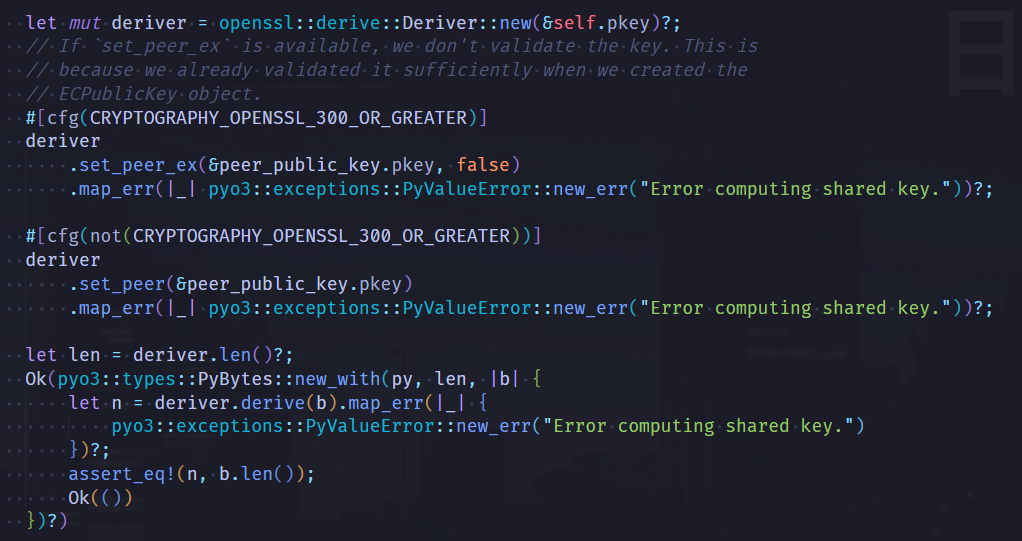 Code showcasing OpenSSL 3.x path